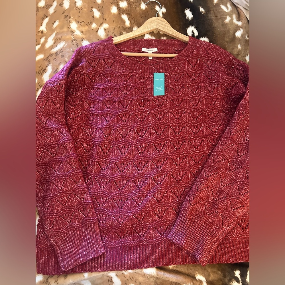 Maurices Red Textured Sweater